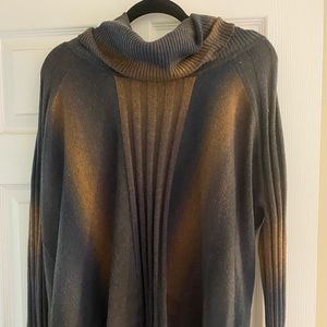 Beautiful navy and brown sweater.